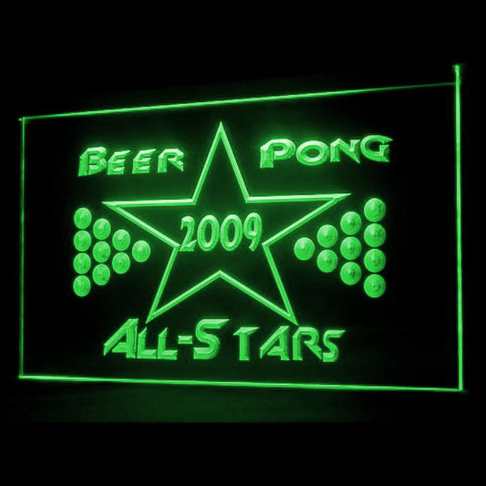 170140 Beer Pong 2009 All Stars Champ Home Decor Open Display illuminated Night Light Neon Sign 16 Color By Remote