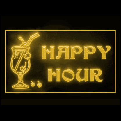170159 Happy Hour Bar Home Decor Open Display illuminated Night Light Neon Sign 16 Color By Remote