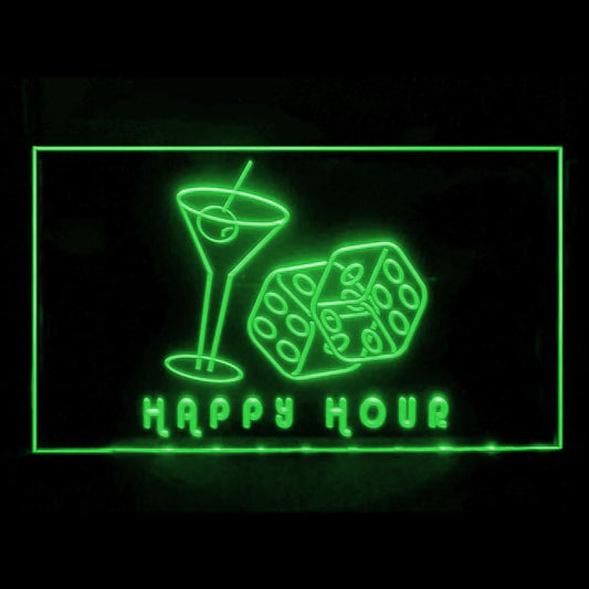 170161 Happy Hour Bar Home Decor Open Display illuminated Night Light Neon Sign 16 Color By Remote