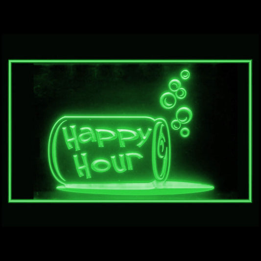 170186 Happy Hour Bar Home Decor Open Display illuminated Night Light Neon Sign 16 Color By Remote