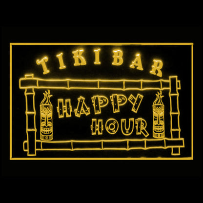 170191 Tiki Bar Happy Hours Beer Home Decor Open Display illuminated Night Light Neon Sign 16 Color By Remote