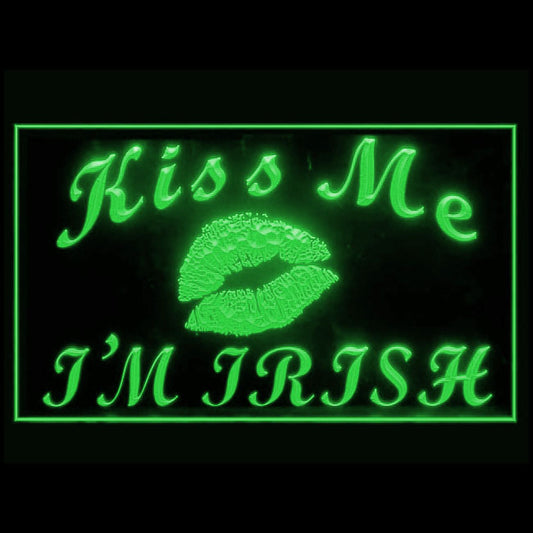 170193 Kiss Me I'm Irish Pub Bar Home Decor Open Display illuminated Night Light Neon Sign 16 Color By Remote