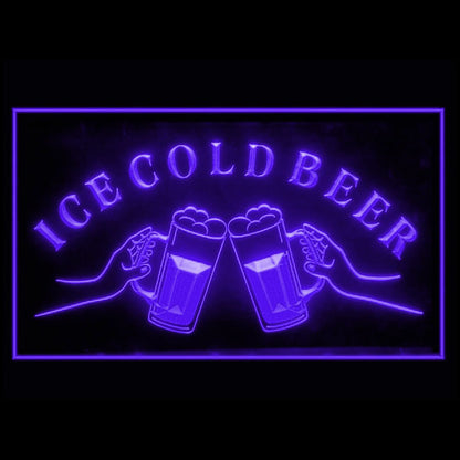 170194 Ice Cold Beer Bar Home Decor Open Display illuminated Night Light Neon Sign 16 Color By Remote