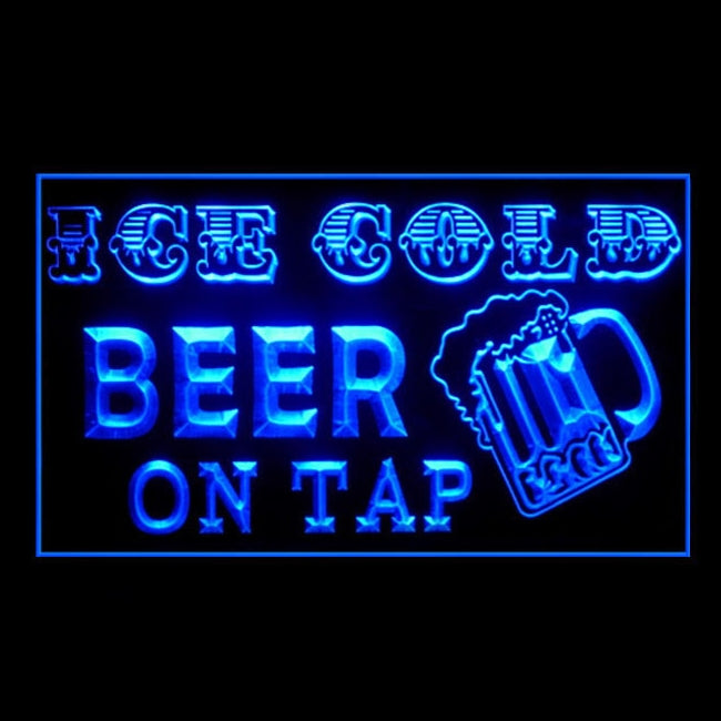 170208 Ice Cold Beer Bar Home Decor Open Display illuminated Night Light Neon Sign 16 Color By Remote