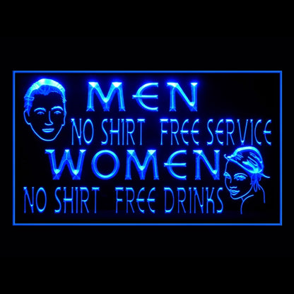 170218 No Shirt Women Free Drinks Bar Home Decor Open Display illuminated Night Light Neon Sign 16 Color By Remote