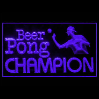 170223 Beer Pong Champ Bar Happy Hours Home Decor Open Display illuminated Night Light Neon Sign 16 Color By Remote