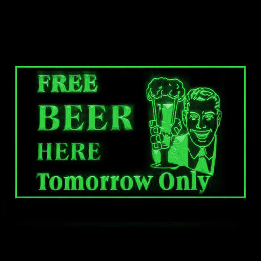 170228 Free Beer Here Tomorrow Bar Home Decor Open Display illuminated Night Light Neon Sign 16 Color By Remote