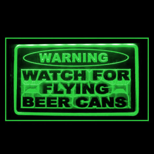 170250 Watch For Flying Beer Can Bar Home Decor Open Display illuminated Night Light Neon Sign 16 Color By Remote