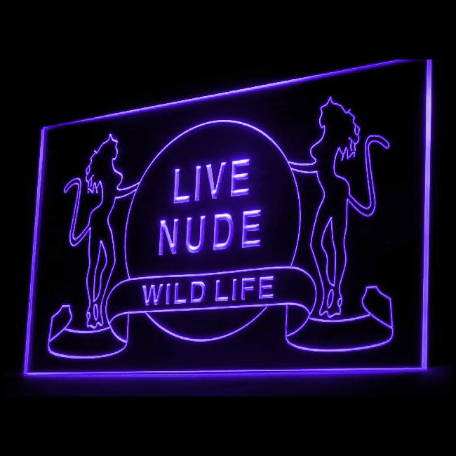 180008 Live Nude Wild Life Dancing Club Adult Store Home Decor Open Display illuminated Night Light Neon Sign 16 Color By Remote