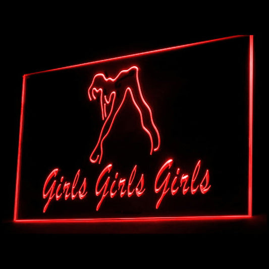 180016 Girls Girls Girls Night Club Adult Store Shop Home Decor Open Display illuminated Night Light Neon Sign 16 Color By Remote