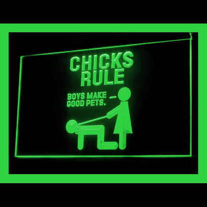 180039 Chicks Rule Adult Store Shop Home Decor Open Display illuminated Night Light Neon Sign 16 Color By Remote
