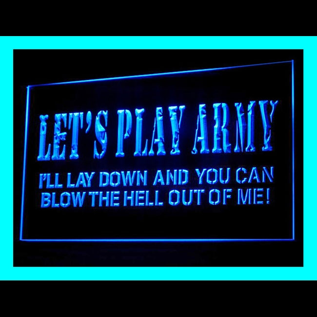 180058 Let's Play Army Adult Store Shop Home Decor Open Display illuminated Night Light Neon Sign 16 Color By Remote