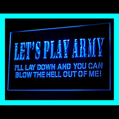 180058 Let's Play Army Adult Store Shop Home Decor Open Display illuminated Night Light Neon Sign 16 Color By Remote