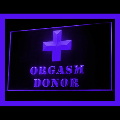 180060 Orgasm Donor Funny Adult Store Shop Home Decor Open Display illuminated Night Light Neon Sign 16 Color By Remote