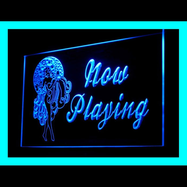 180068 Now Playing Home Decor Adult Store Shop Home Decor Open Display illuminated Night Light Neon Sign 16 Color By Remote