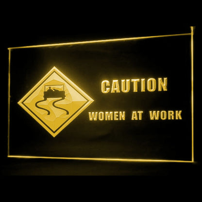 180074 Caution Women at Work Adult Store Shop Home Decor Open Display illuminated Night Light Neon Sign 16 Color By Remote