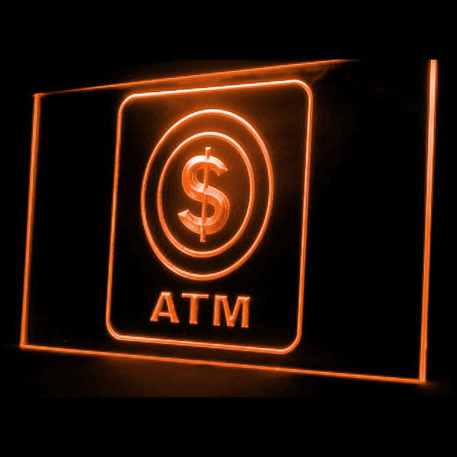 190001 ATM Automated Teller Machine Home Decor Open Display illuminated Night Light Neon Sign 16 Color By Remote