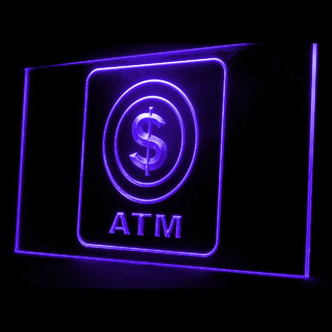 190001 ATM Automated Teller Machine Home Decor Open Display illuminated Night Light Neon Sign 16 Color By Remote