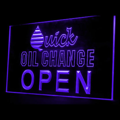 190003 Quick Oil Change Open Auto Repair Vehicle Home Decor Open Display illuminated Night Light Neon Sign 16 Color By Remote