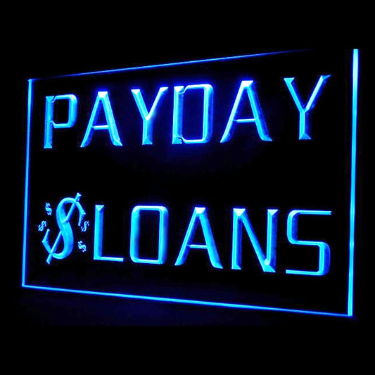 190006 Payday Loans Checks Cashed Store Shop Home Decor Open Display illuminated Night Light Neon Sign 16 Color By Remote