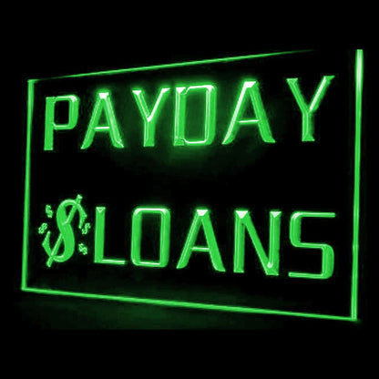 190006 Payday Loans Checks Cashed Store Shop Home Decor Open Display illuminated Night Light Neon Sign 16 Color By Remote