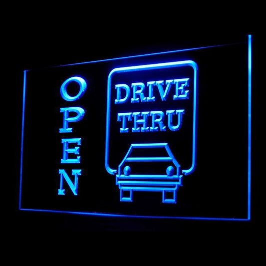 190014 Drive Thru Open Auto Repair Vehicle Home Decor Open Display illuminated Night Light Neon Sign 16 Color By Remote