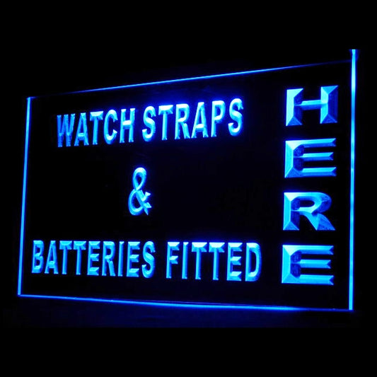 190018 Watch Straps Batteries Fitted Store Shop Home Decor Open Display illuminated Night Light Neon Sign 16 Color By Remote