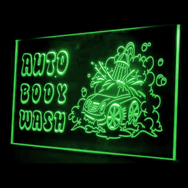 190020 Auto Body Wash Car Vehicle Shop Home Decor Open Display illuminated Night Light Neon Sign 16 Color By Remotes