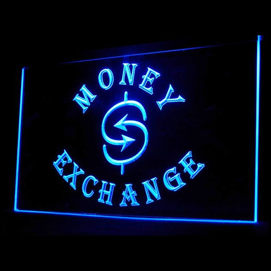 190033 Money Exchange Foreign Currency Shop Home Decor Open Display illuminated Night Light Neon Sign 16 Color By Remote