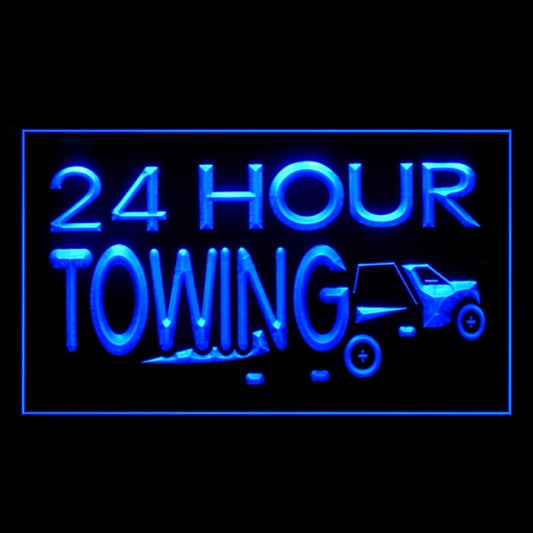 190040 24 Hour Towing Vehicle Shop Home Decor Open Display illuminated Night Light Neon Sign 16 Color By Remotes