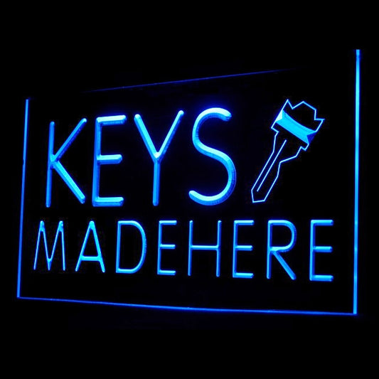 190058 Keys Made Here Locksmiths Tool Shop Home Decor Open Display illuminated Night Light Neon Sign 16 Color By Remote