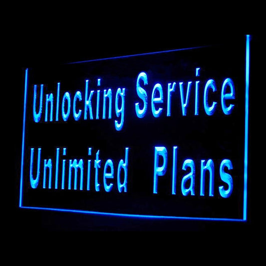 190070 Unlocking Service Unlimited Plans Telecom Shop Home Decor Open Display illuminated Night Light Neon Sign 16 Color By Remote