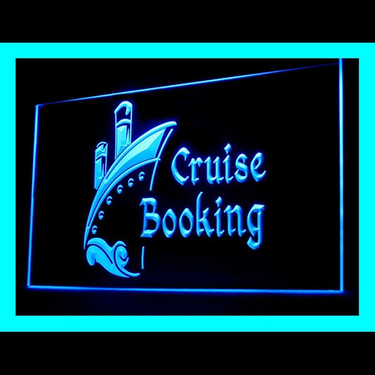 190086 Cruise Booking Travel Agency Shop Home Decor Open Display illuminated Night Light Neon Sign 16 Color By Remote