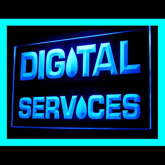 190087 Digital Services Print Photo Shop Home Decor Open Display illuminated Night Light Neon Sign 16 Color By Remote