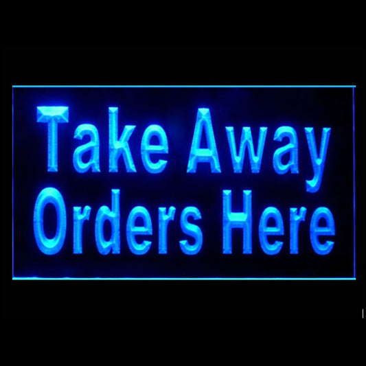 190104 Take Away Order Here Restaurant Cafe Shop Home Decor Open Display illuminated Night Light Neon Sign 16 Color By Remote