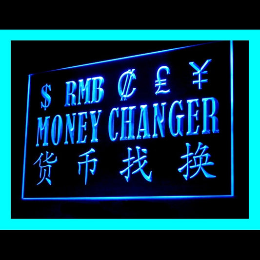 190110 Money Exchange Foreign Currency Shop Home Decor Open Display illuminated Night Light Neon Sign 16 Color By Remote