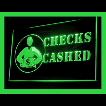 190114 Check Cashed Payday Loans Store Shop Home Decor Open Display illuminated Night Light Neon Sign 16 Color By Remote