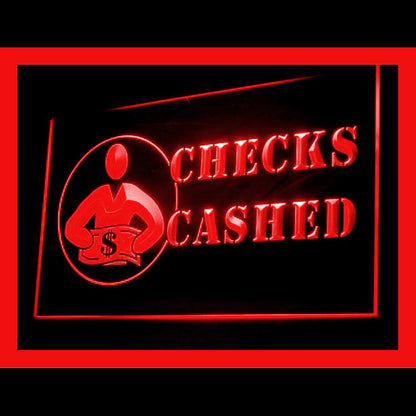 190114 Check Cashed Payday Loans Store Shop Home Decor Open Display illuminated Night Light Neon Sign 16 Color By Remote