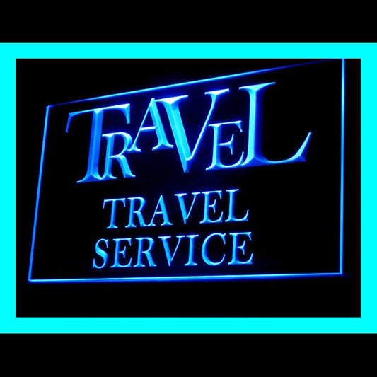 190115 Travel Agency Service Store Shop Home Decor Open Display illuminated Night Light Neon Sign 16 Color By Remote