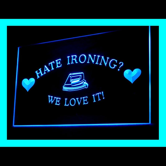 190126 We love Ironing Store Shop Home Decor Open Display illuminated Night Light Neon Sign 16 Color By Remote