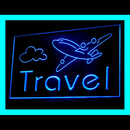 190142 Travel Agency Shop Center Home Decor Open Display illuminated Night Light Neon Sign 16 Color By Remote