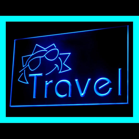 190143 Travel Agency Shop Center Home Decor Open Display illuminated Night Light Neon Sign 16 Color By Remote