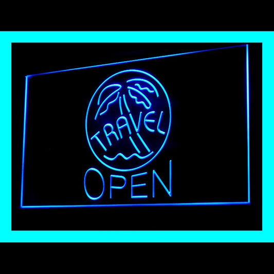 190144 Travel Agency Shop Center Home Decor Open Display illuminated Night Light Neon Sign 16 Color By Remote