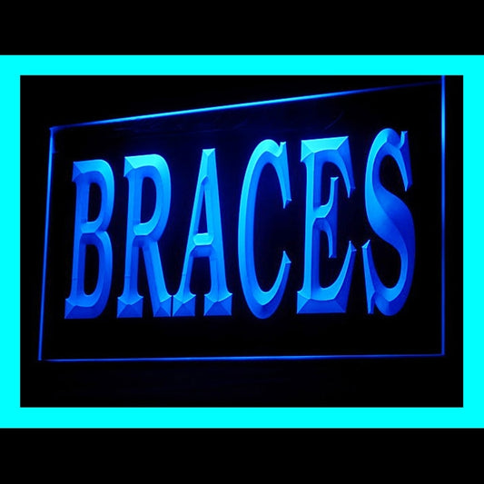 190148 Braces Dentist Teeth Health Care Home Decor Open Display illuminated Night Light Neon Sign 16 Color By Remote