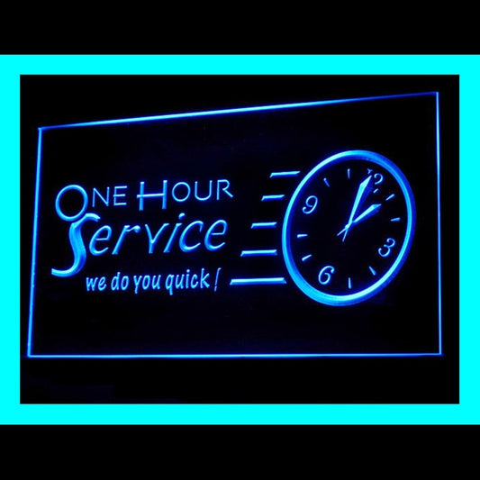 190153 One Hour Service Store Shop Home Decor Open Display illuminated Night Light Neon Sign 16 Color By Remote