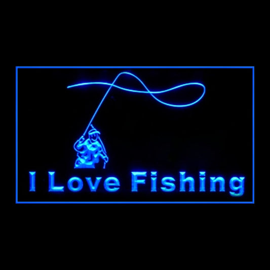 190165 I Love Fishing Fish Store Shop Home Decor Open Display illuminated Night Light Neon Sign 16 Color By Remote