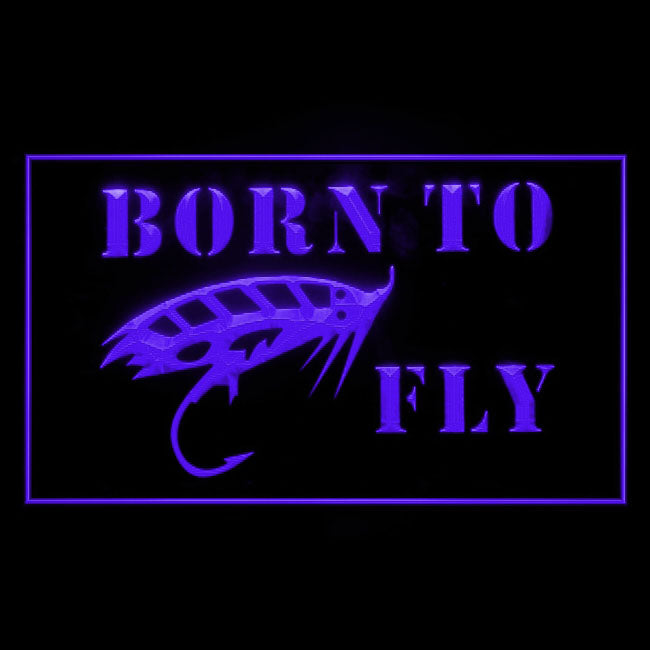 190166 Fishing Born to Fly Store Shop Home Decor Open Display illuminated Night Light Neon Sign 16 Color By Remote