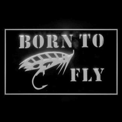 190166 Fishing Born to Fly Store Shop Home Decor Open Display illuminated Night Light Neon Sign 16 Color By Remote