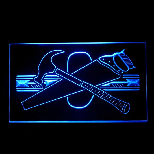 190167 Hammer Saw Tool Store Shop Home Decor Open Display illuminated Night Light Neon Sign 16 Color By Remote