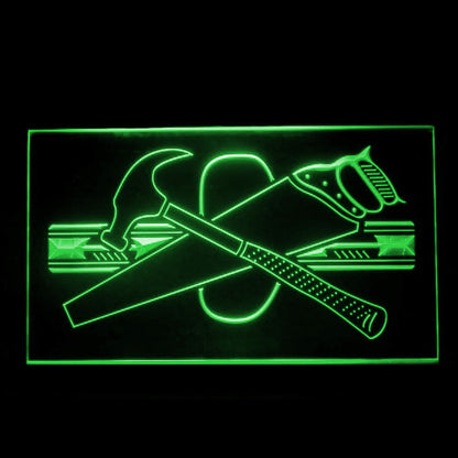 190167 Hammer Saw Tool Store Shop Home Decor Open Display illuminated Night Light Neon Sign 16 Color By Remote